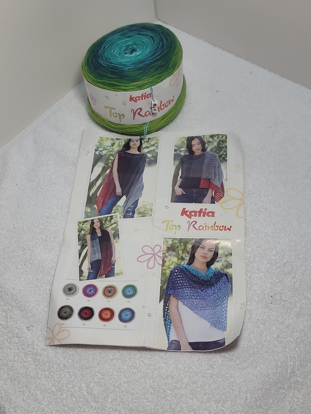 Katia Top Rainbow Shawl Knit Kit - NWT - #45